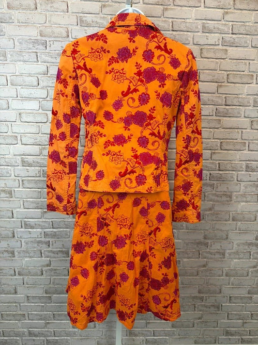 Johnny Was Two-Piece Set – Orange/Pink, Size XS – Excellent Condition