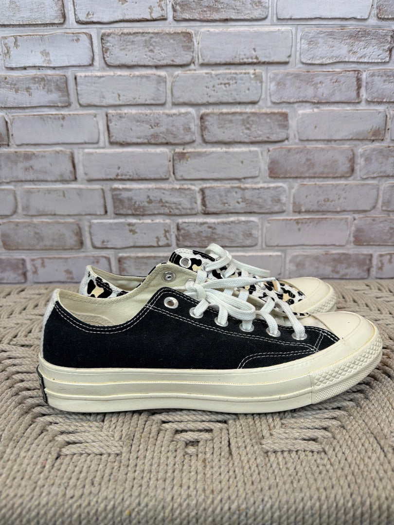 Converse Sneakers, Black/leopard, 6, Used - Fair