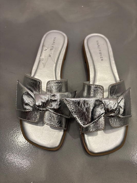Marc Fisher Sandals, Silver, 6, Used - Good