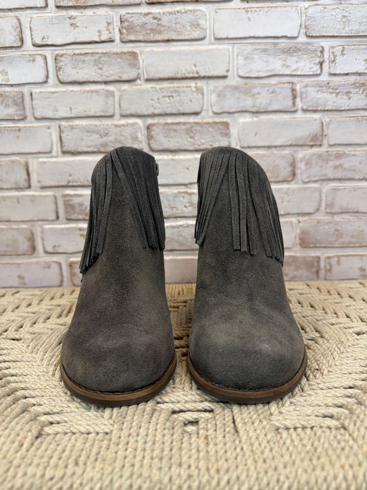 Lucky Brand Fringe Booties, Grey, 8, Used - Excellent
