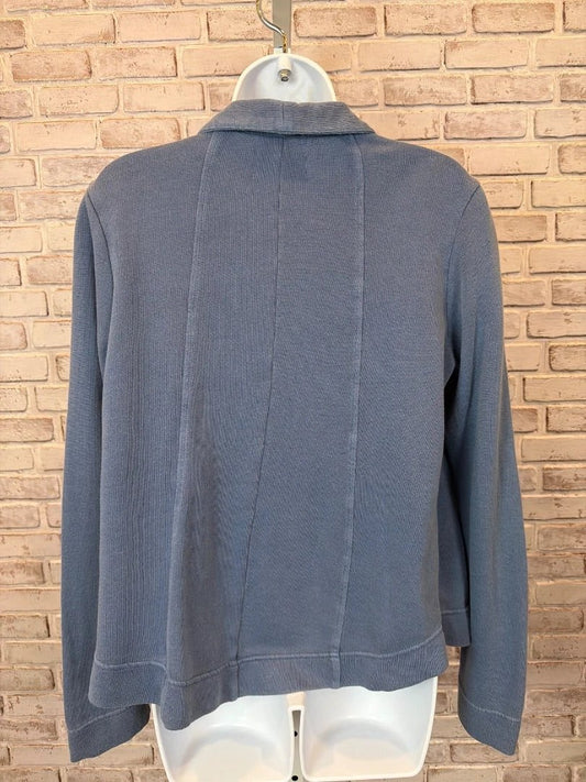 Caslon Open Front Cardigan Cotton Blend – Blue, Size Medium – New With Tags Condition