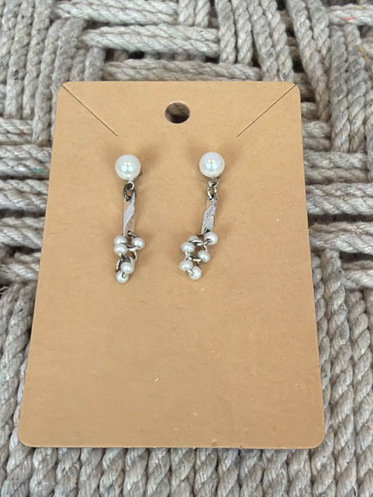 Various Earrings, Silver/white, One Size, Used - Excellent