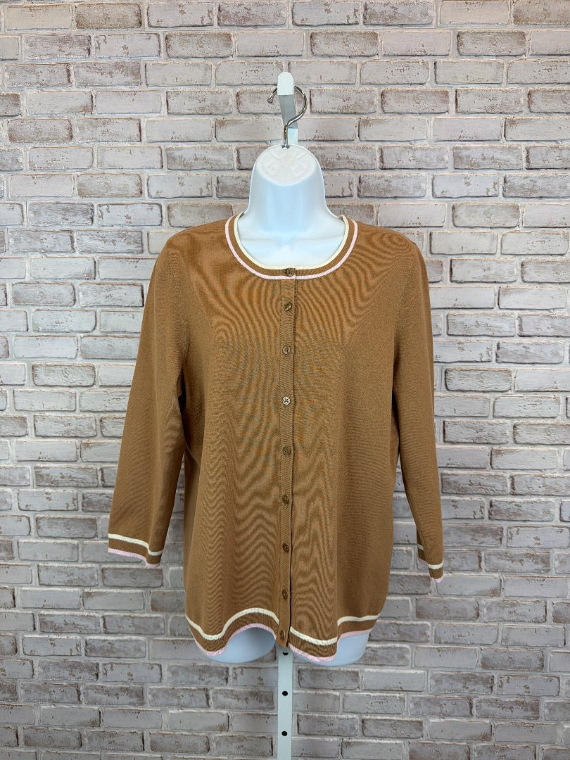 Talbots Cardigan, Tan multi, Large, Used - Good