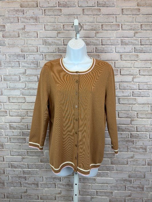 Talbots Cardigan, Tan multi, Large, Used - Good