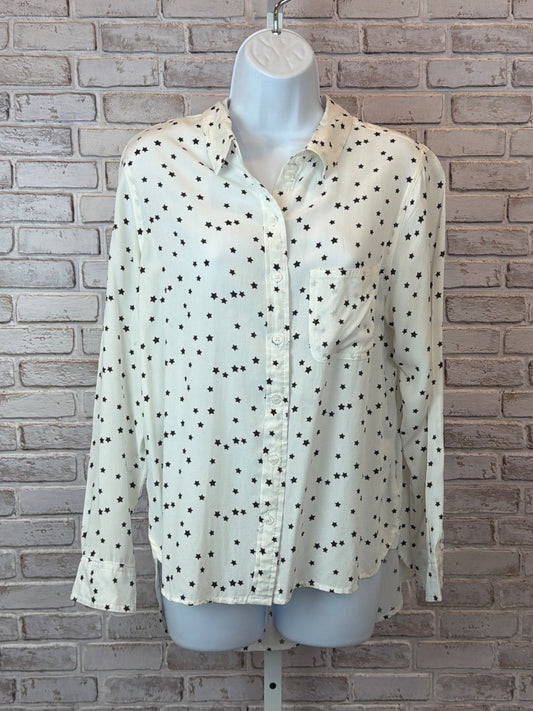 Velvet Heart Shirt – White/Black, Large – Excellent Condition