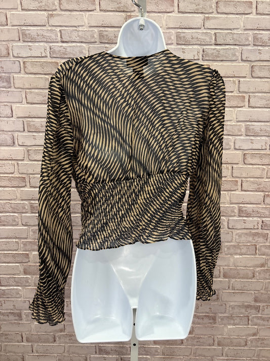 Express Silk Shirt, Black/brown, 7/8, Used - Good