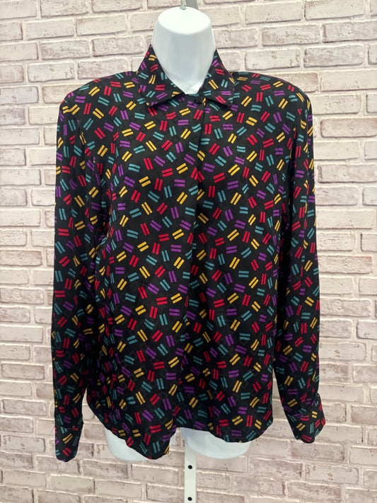 Anne Klein II Shirt, Black multi, 8, Used - Good
