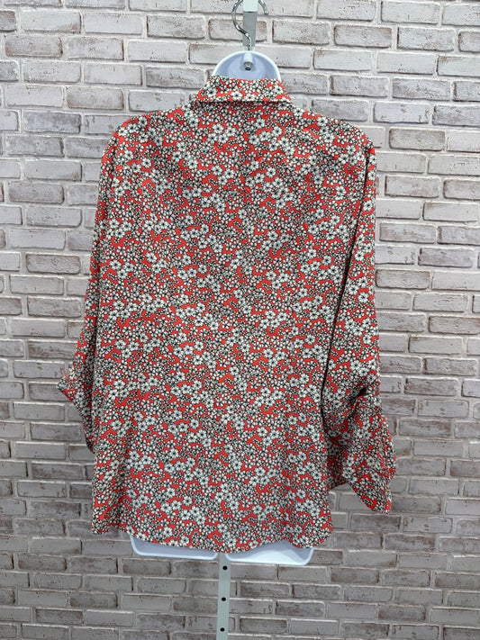 Michael Kors Shirt, red floral, XL, Used - Good