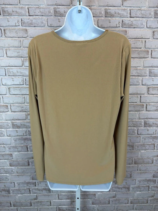 White House Black Market Top - Shirt – White House Black Market Shirt, Beige, Medium, Used - Good