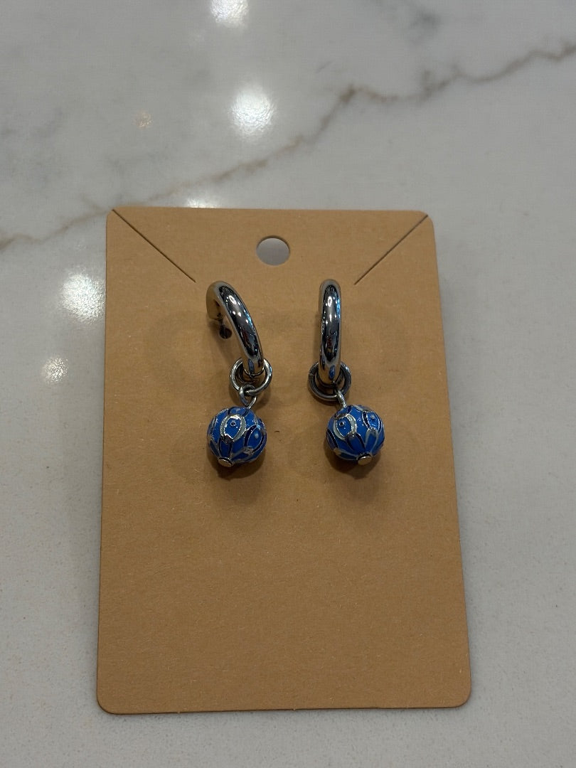 Various Earrings, Silver/blue, One Size, Used - Good