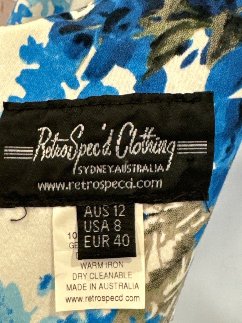 RetroSpec’d Wendy Wisteria Clothing Dress, Blue/white floral, 8, Used - Good