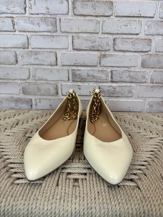 Antonio Melani Flats, White/gold, 8.5, Used - Good