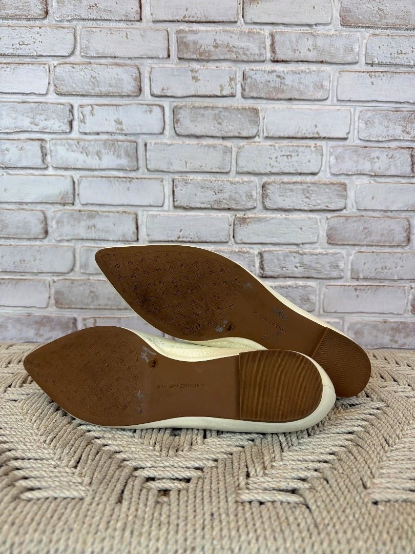 Antonio Melani Flats, White/gold, 8.5, Used - Good