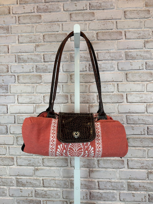 Brighton foldable Tote, Peach/brown, One Size, Used - Excellent