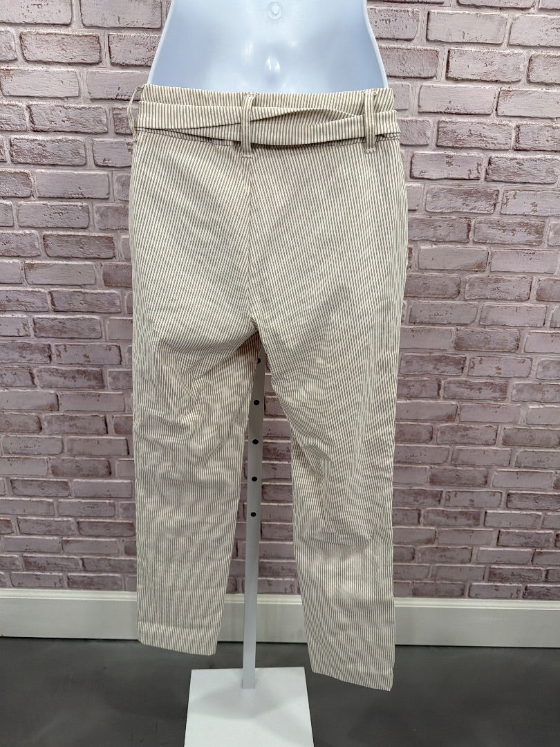 Jones New York Pants, beige/white stripes, XS, Used - Good