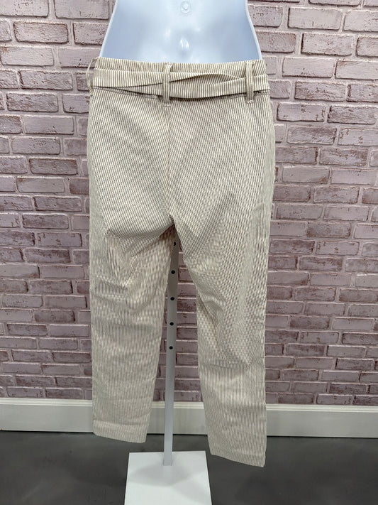 Jones New York Pants, beige/white stripes, XS, Used - Good
