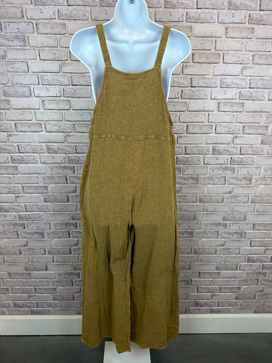 Heyson Linen Overalls, Yellow/beige, Medium, New With Tags
