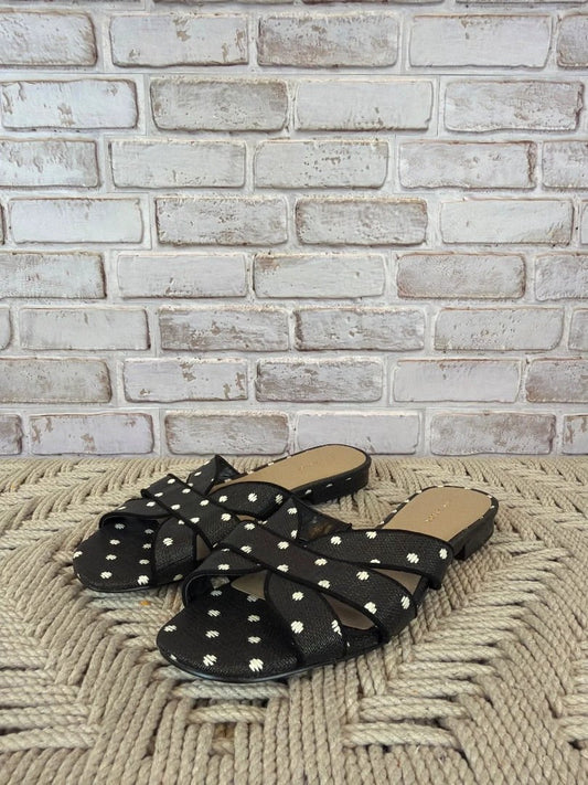 Ann Taylor Shoes - Sandals – Ann Taylor Slip On Sandals, Black/white, 7, Like New