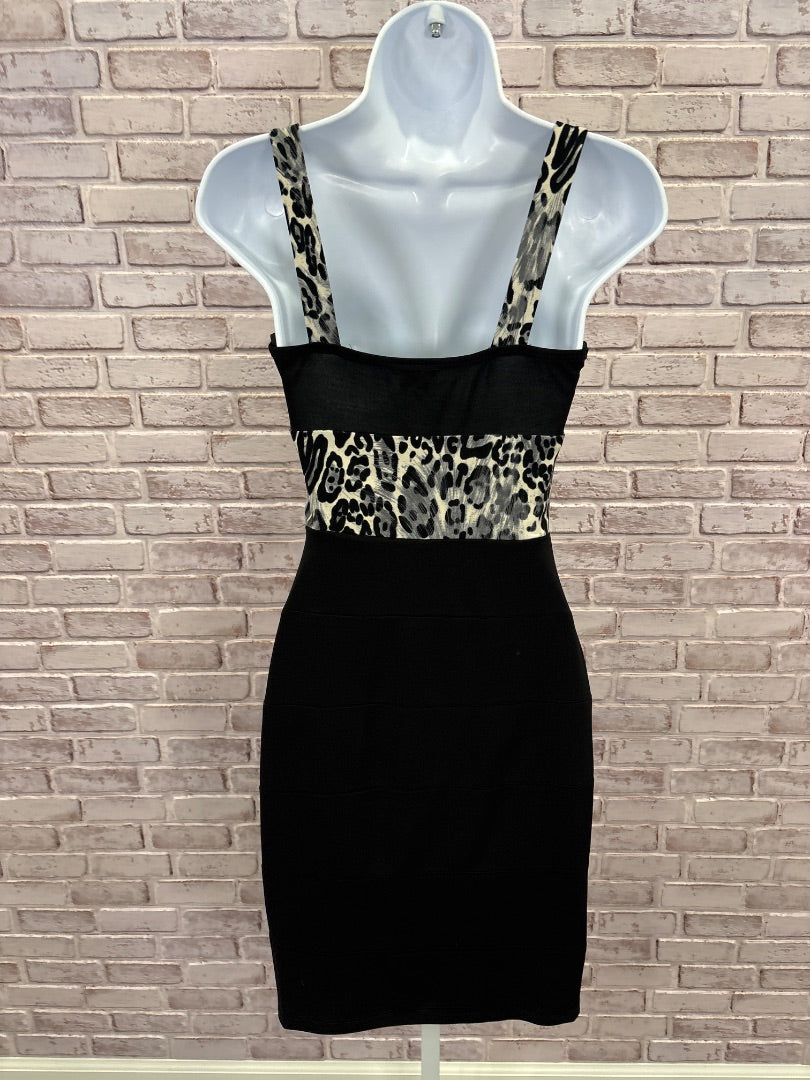 Xoxo Dress, Black leopard, Small, Used - Good