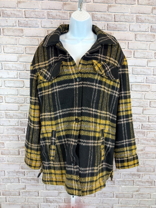 Brass plum Jacket, Black/yellow plaid, Medium, Used - Excellent