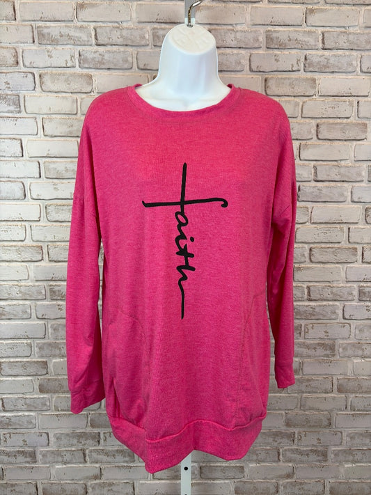 Various “Faith” Sweatshirt, Hot pink, Small, Used - Excellent