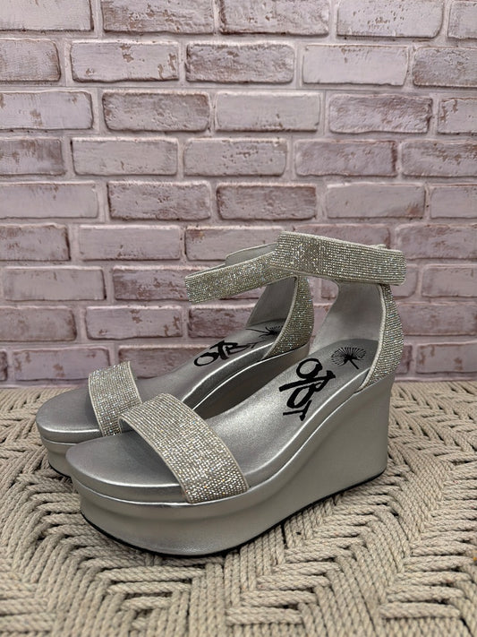 Otbt Platform sandals, Silver, 8.5, Used - Good