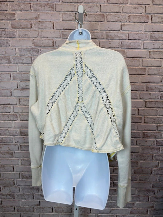 We The Free Open Front Waterfall Cardigan – Beige Multi, Size Medium – Excellent Condition