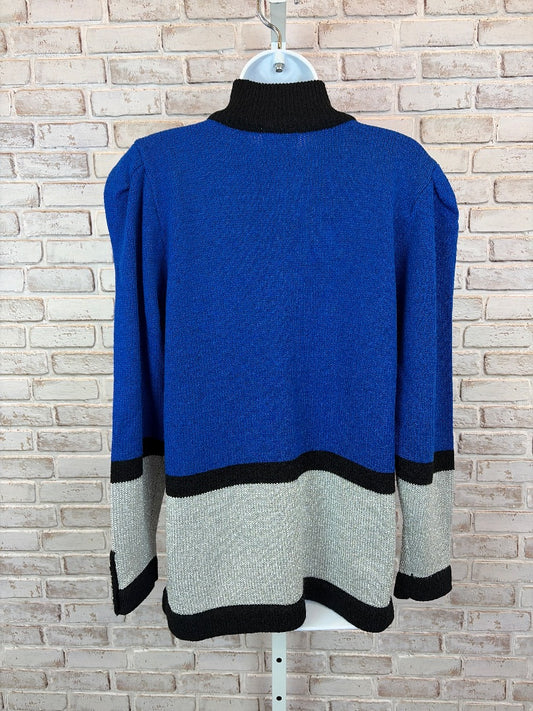 Ann Wi Sweater, Blue/silver/black, Medium, Used - Excellent