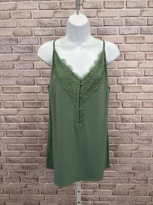 Grace & Lace Tank, Green, Large, Used - Good