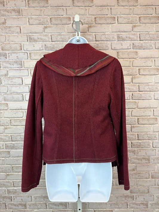 Ana Nonza Outerwear - Blazer – Ana Nonza Wool blend Blazer, Maroon multi, Used - Excellent