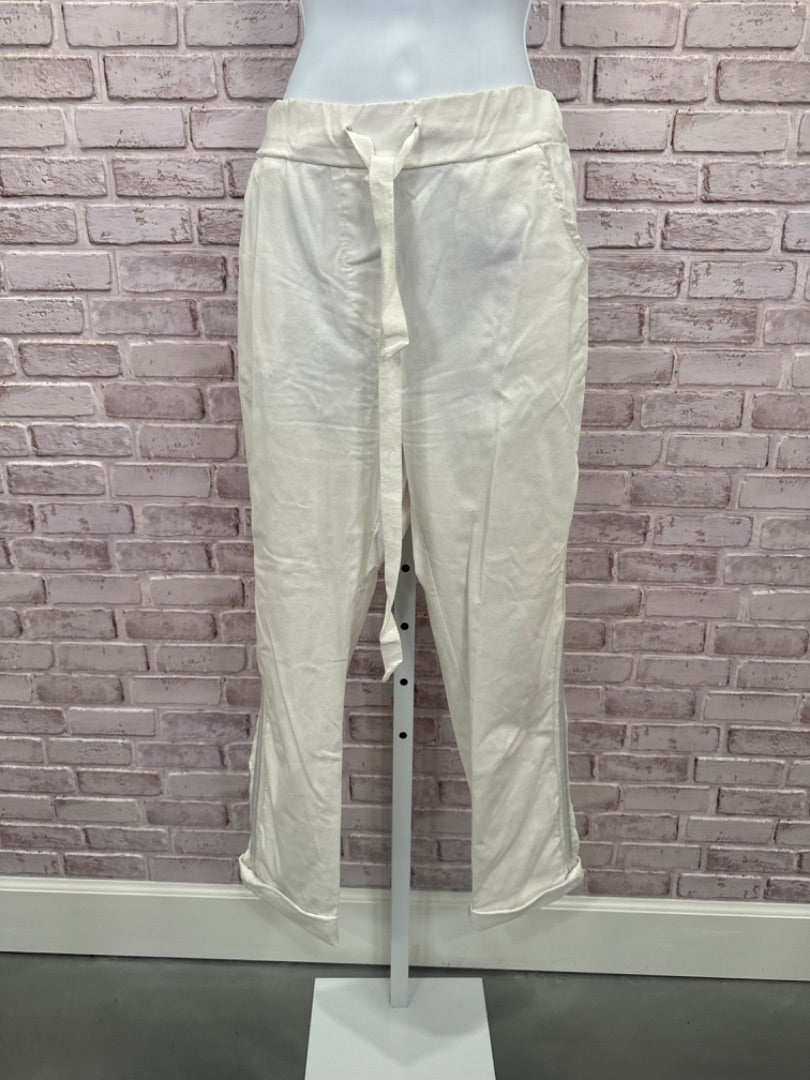 Tina Stephens pants, White/silver, One Size, Used - Good