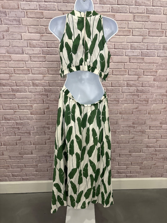 Chic wish Dress, White/green, Large, New With Tags