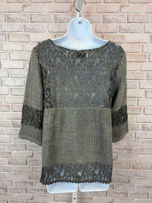 Belle France Mohair Blend & Lace Cardigan, Grey, Small, Used - Excellent