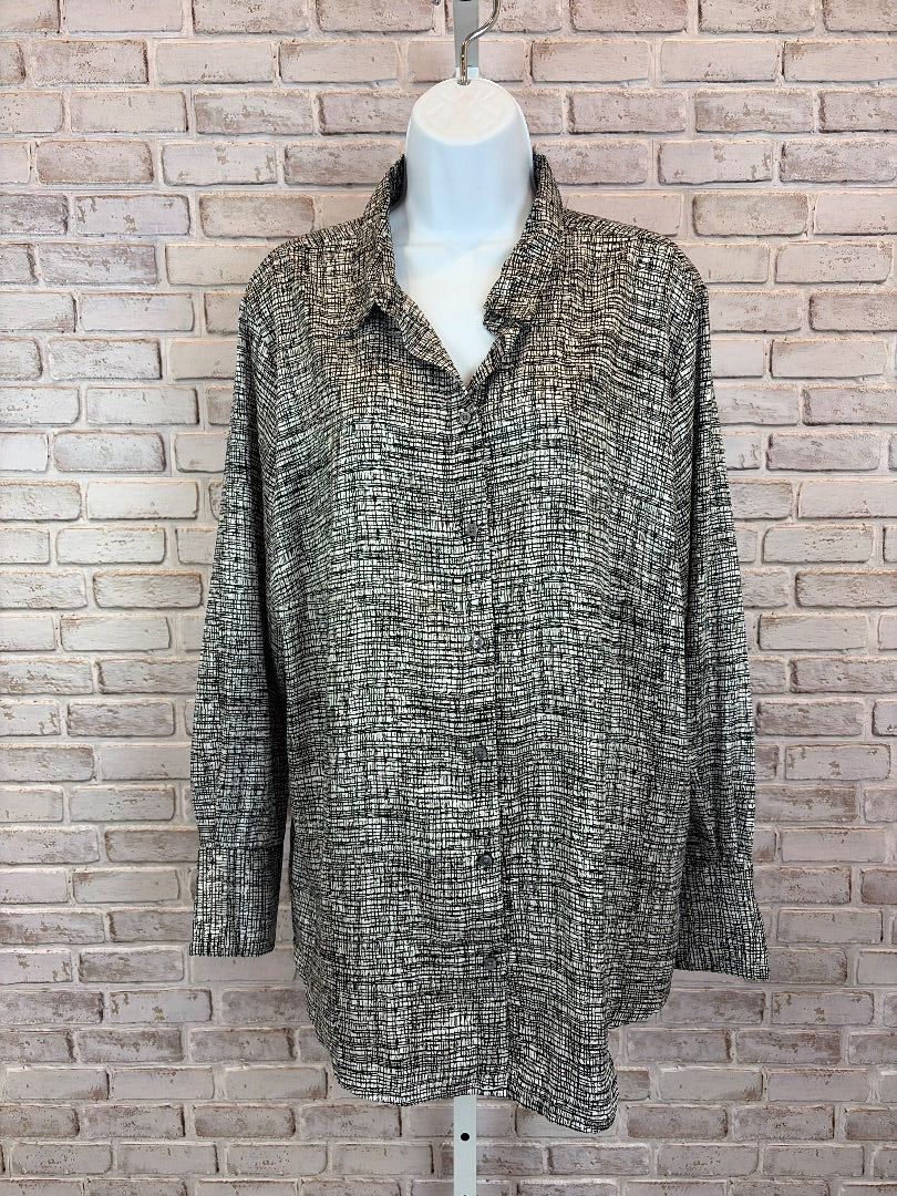 Banana Republic Shirt, Black/white, XXL, Used - Good