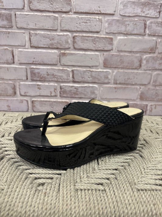 Calvin klein Platform flip flops, Black, 6, Used - Fair