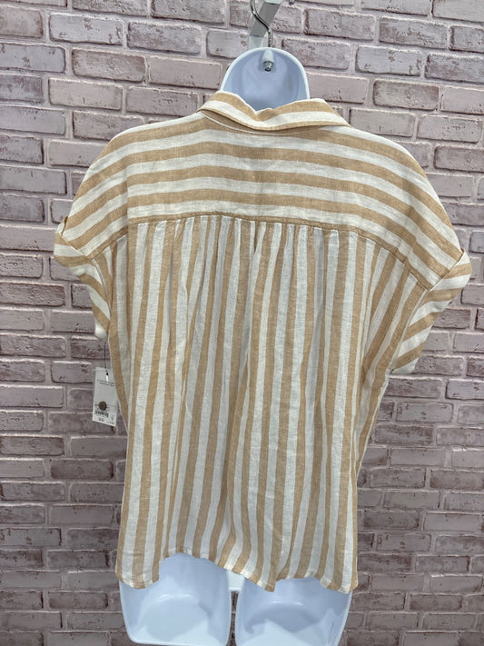 Sonoma Shirt, Beige/white stripes, Small, New With Tags