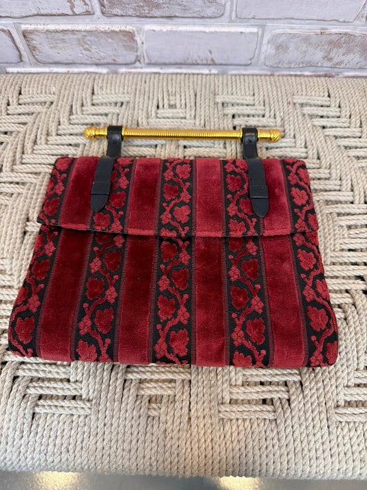 Bienen Davis Bag - Clutch – Bienen Davis Vintage Velvet Handbag Clutch, Black/red, One Size, Used - Excellent [Live 2.15]