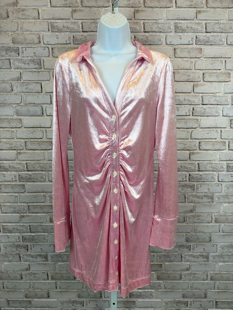Free People Velvet Dress, Pink, Medium, Used - Excellent