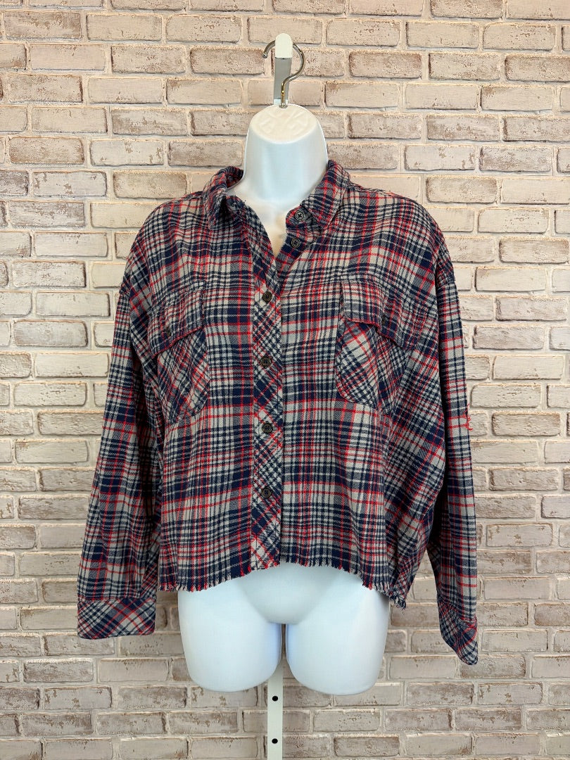 Brass plum Shirt, Multi plaid, Medium, Used - Excellent