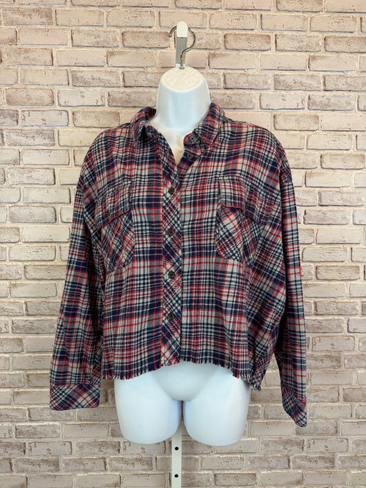 Brass plum Shirt, Multi plaid, Medium, Used - Excellent