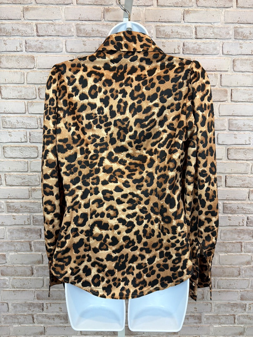 Boston Proper Shirt, Leopard, XS, Used - Excellent