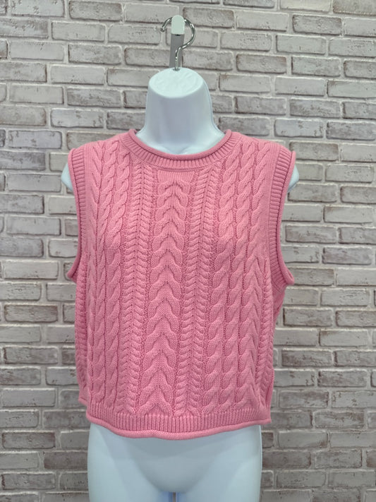 Vero Moda Sweater Vest, Pink, Large, New With Tags