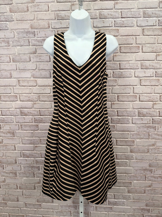 Monteau Dress, black/beige stripes, Medium, Used - Good
