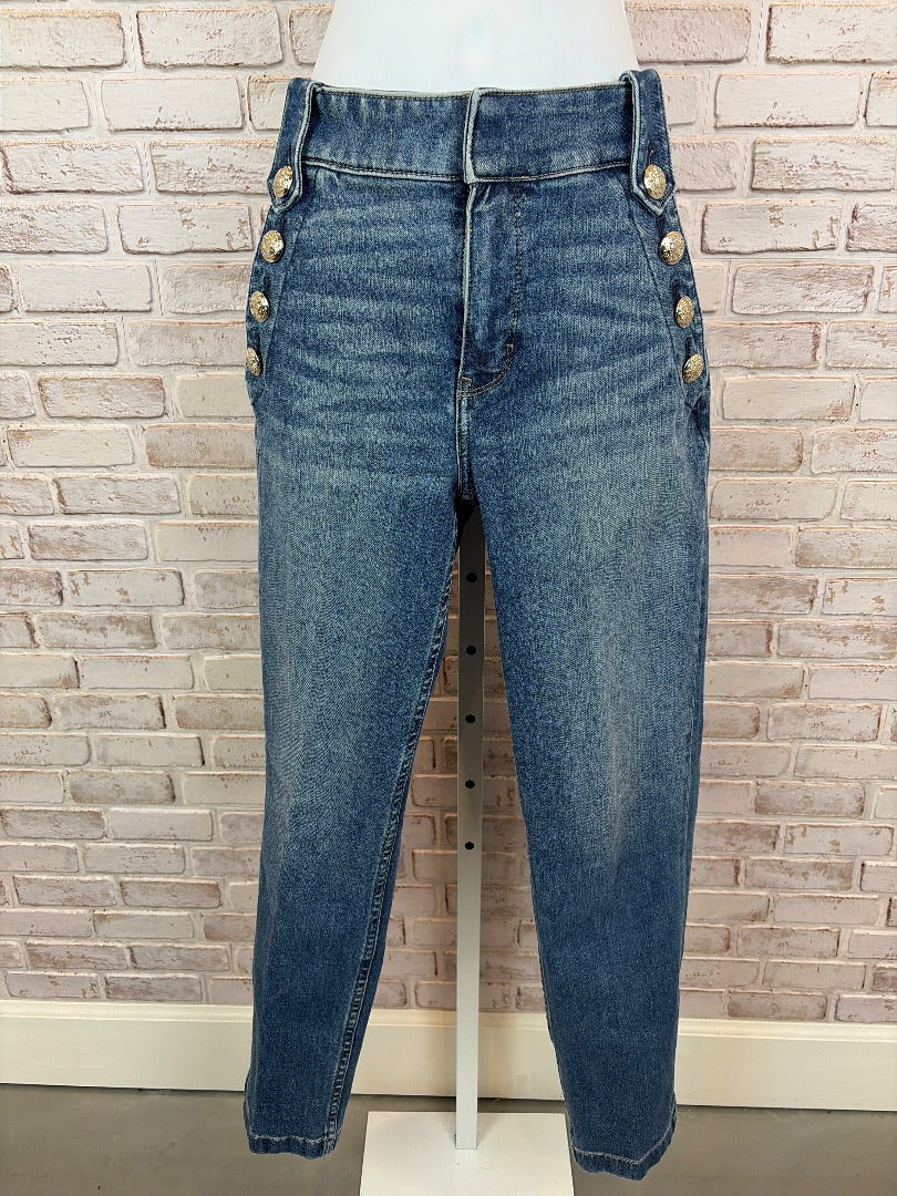 White House Black Market High-Rise Straight Jeans, Denim, 6 long, Used - Excellent