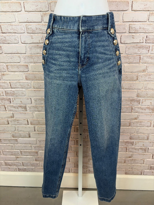 White House Black Market High-Rise Straight Jeans, Denim, 6 long, Used - Excellent