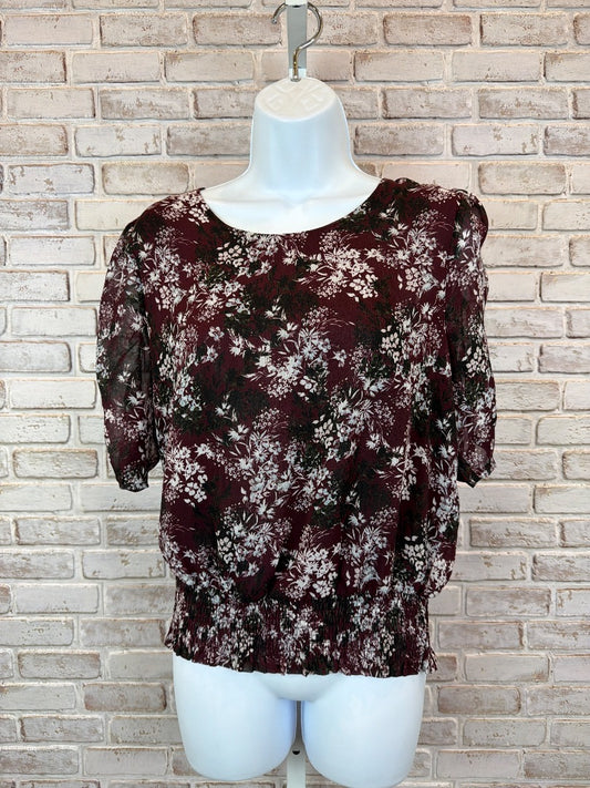 Laundry Shirt, Burgundy floral, Medium, Used - Excellent