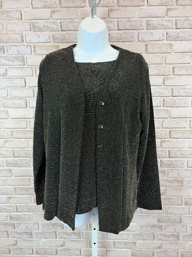 Chicos cardigan and cami set, Black/silver, Small, Used - Excellent
