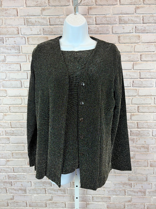 Chicos cardigan and cami set, Black/silver, Small, Used - Excellent