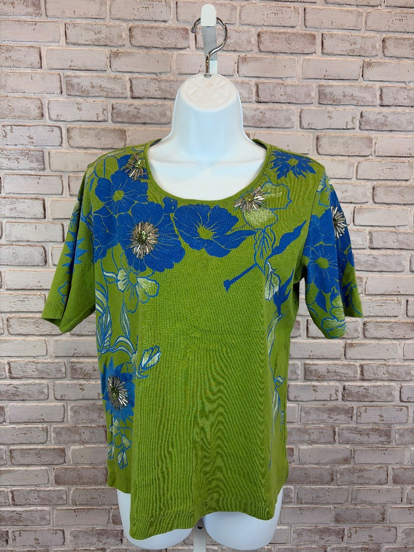 Chicos Shirt, Green, Large/2, Used - Excellent