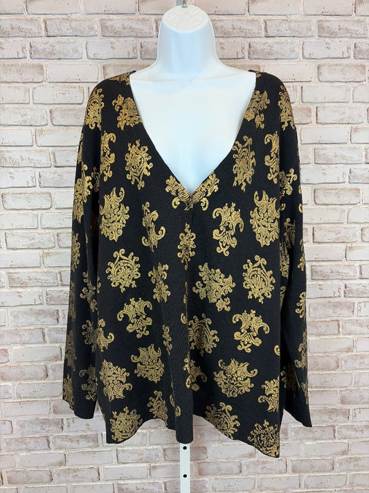 Peter Nygard Cardigan, Black/gold, One Size, Used - Excellent